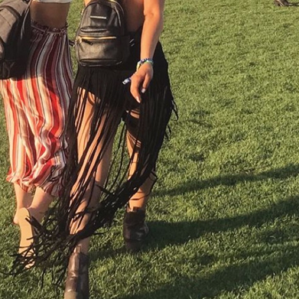 Black fringe skirt
